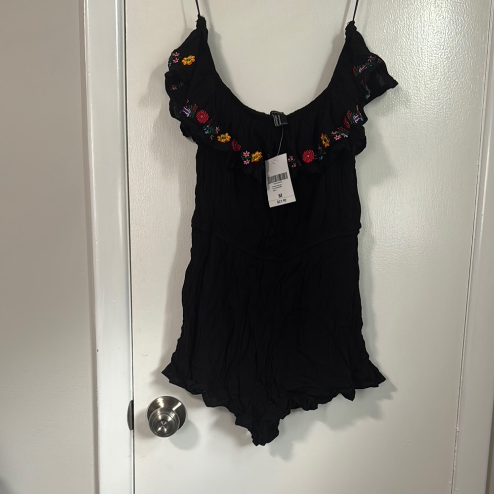 Forever 21 Black Off-shoulder Romper